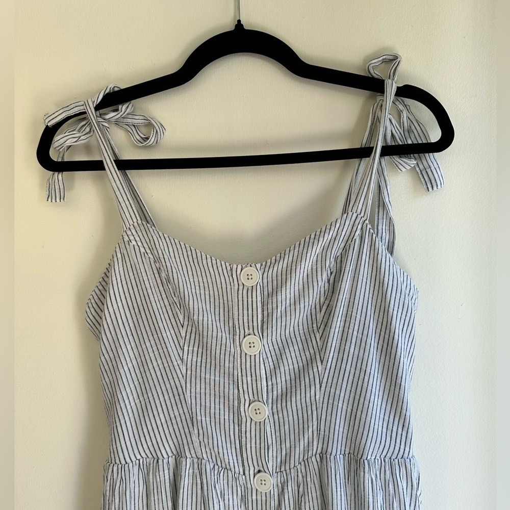 Unavailable - Urban Outfitters Positano Striped Cotton Button Down Midi Dress - Picture 4 of 8